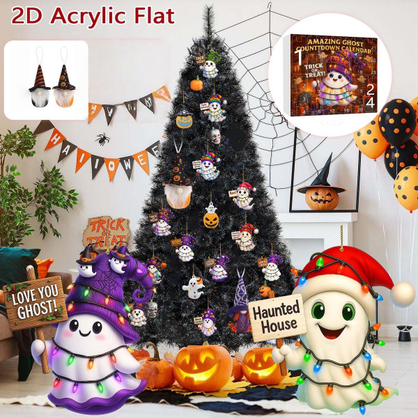 Halloween CountDown Advent Calendar with Ghost Gnome Pumpkin Plush Toys Dolls Pendants Ornaments For Indoor Outdoor Home Party Decoration product image
