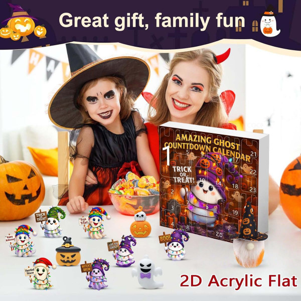 Halloween CountDown Advent Calendar with Ghost Gnome Pumpkin Plush Toys Dolls Pendants Ornaments For Indoor Outdoor Home Party Decoration product image