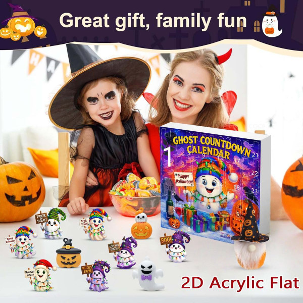 Halloween CountDown Advent Calendar with Ghost Gnome Pumpkin Plush Toys Dolls Pendants Ornaments For Indoor Outdoor Home Party Decoration product image