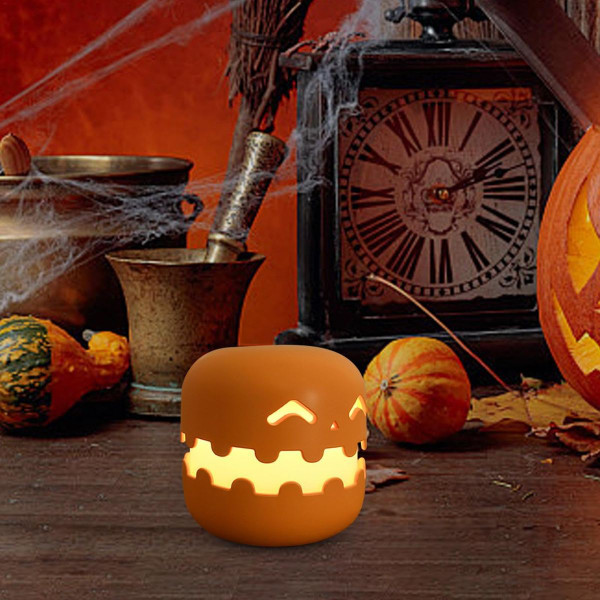 Halloween Pumpkin Night Light, New Jack-O-Lantern Night Light With Press Switch,Cute Creative Pumpkin Lamp For Table Desk Bedroom Decor Gift product image