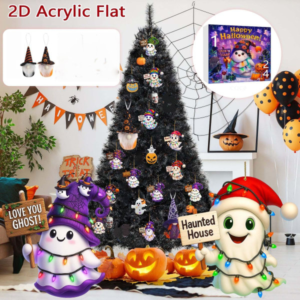 Halloween CountDown Advent Calendar with Ghost Gnome Pumpkin Plush Toys Dolls Pendants Ornaments For Indoor Outdoor Home Party Decoration product image