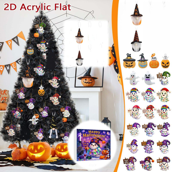 Halloween CountDown Advent Calendar with Ghost Gnome Pumpkin Plush Toys Dolls Pendants Ornaments For Indoor Outdoor Home Party Decoration product image