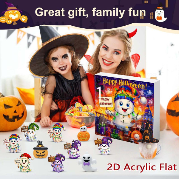 Halloween CountDown Advent Calendar with Ghost Gnome Pumpkin Plush Toys Dolls Pendants Ornaments For Indoor Outdoor Home Party Decoration product image