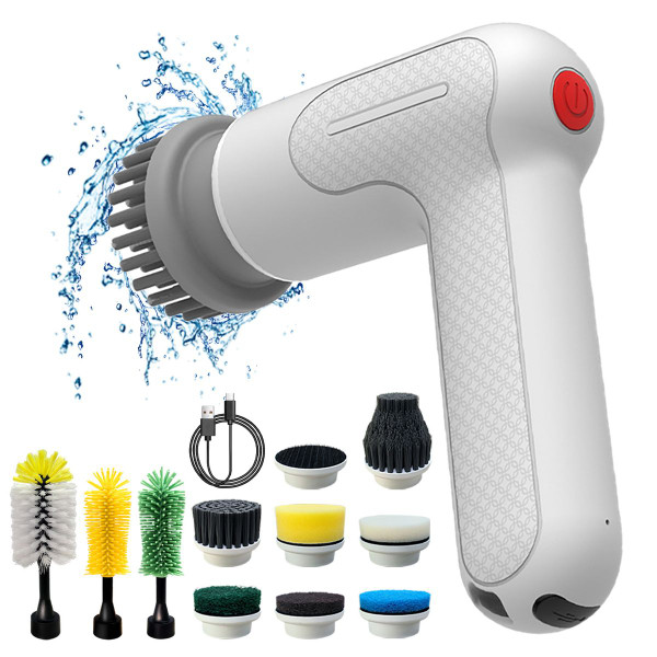 Electric Spin Scrubber Spofan Cordless Cleaning Brush with Replaceable Brush Heads and Rotating Speed Portable Shower Scrubber for Kitchen Tub Floor Car product image