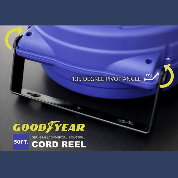 Goodyear Mountable Retractable Extension Cord Reel - 16AWG x 50' Ft product image