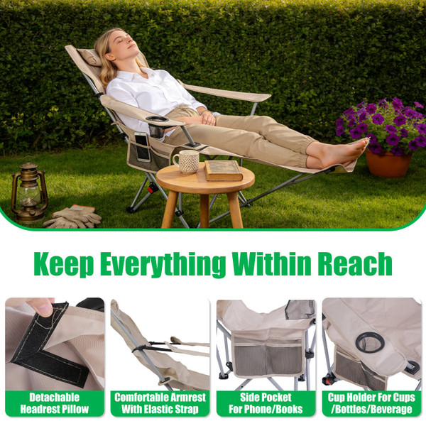 Reclining Camping Chair with Footrest product image