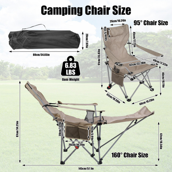 Reclining Camping Chair with Footrest product image