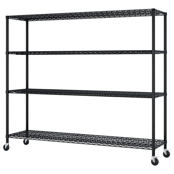 4-Tier Heavy Duty Wire Shelf Rack with Wheels product image