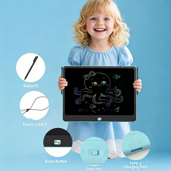 Kids' Colorful Rechargeable LCD Writing Tablet (2-Pack) product image