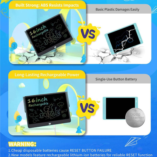 Kids' Colorful Rechargeable LCD Writing Tablet (2-Pack) product image