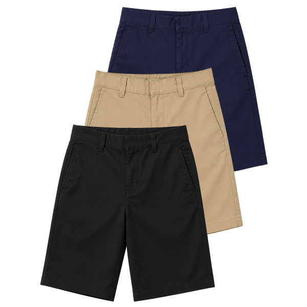 Boys' Stretch Slim Fit School Uniform Twill Shorts (3-Pack) product image