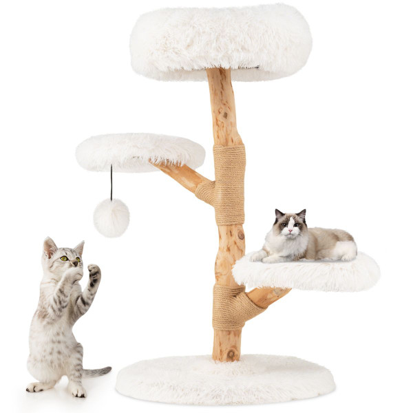 Modern Cat Tree with Pear Wood Trunks and Scratching Posts product image