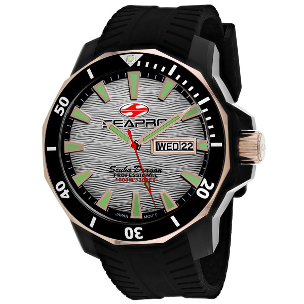 Seapro Men's Scuba Dragon Diver 1000 Meters Silver Dial Watch product image