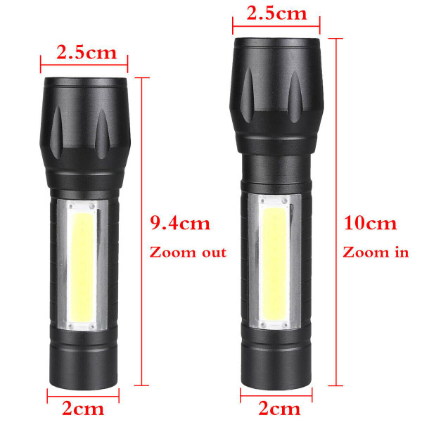 Mini Zoomable USB Rechargeable LED Flashlight (4-Pack) product image