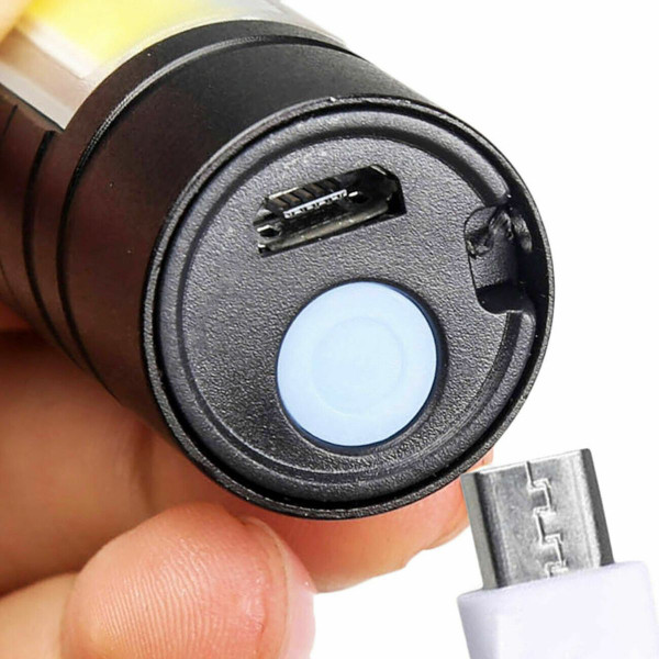 Mini Zoomable USB Rechargeable LED Flashlight (4-Pack) product image