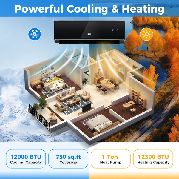 Wi-Fi  Enabled Mini Split Air Conditioner and Heater product image