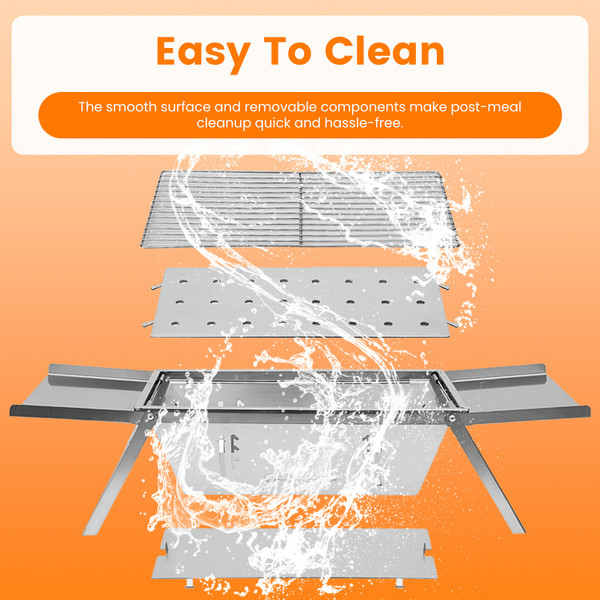 3‑in‑1 Portable Charcoal Grill product image