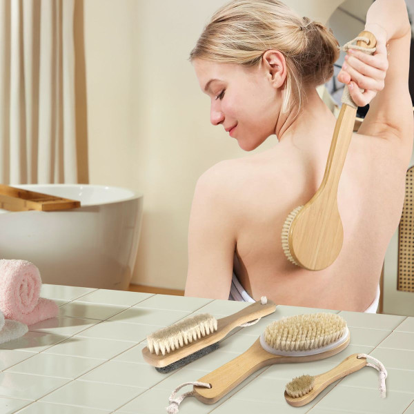 Natural Bristle Shower Body Brush (Set of 4) product image