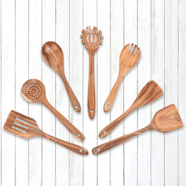 Teak Wooden Kitchen Utensils (7 Piece Set) product image