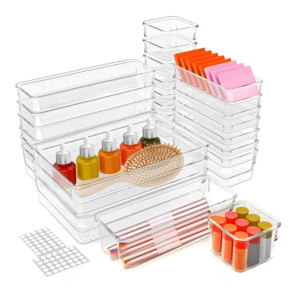 Clear Plastic Drawer Organizer (25 Piece Set) product image