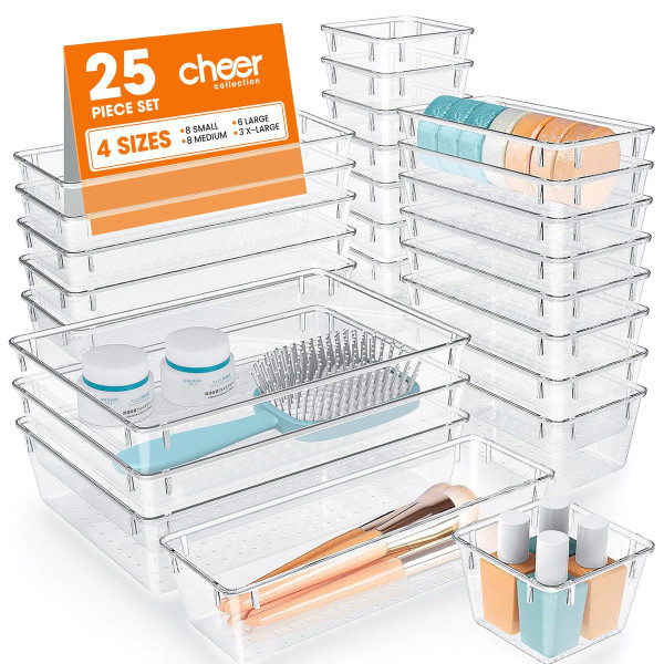 Clear Plastic Drawer Organizer (25 Piece Set) product image