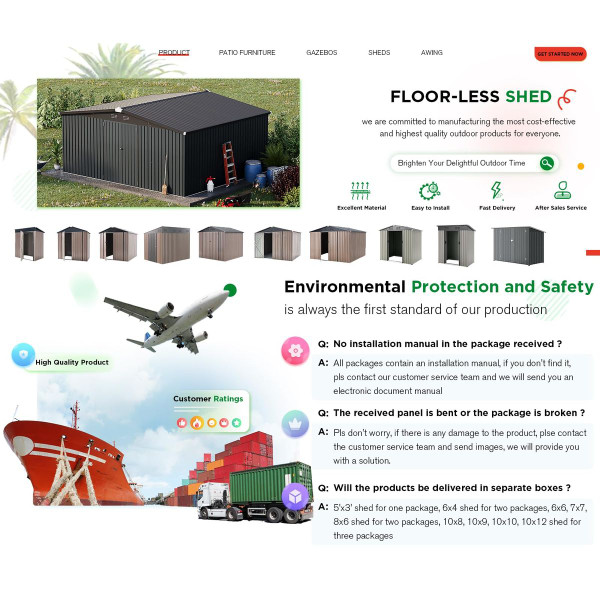 14' x 12' Metal Outdoor Large Steel Storage Sheds  product image