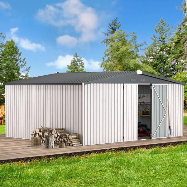14' x 12' Metal Outdoor Large Steel Storage Sheds  product image
