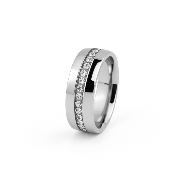 Crystal Inlay Couple Ring product image