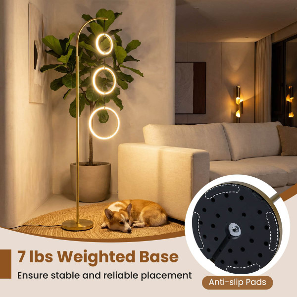 3-Circle Dimmable LED Floor Lamp  product image