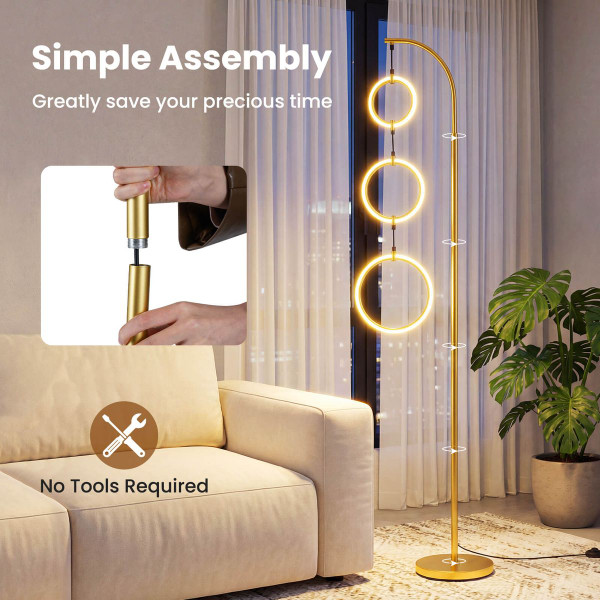 3-Circle Dimmable LED Floor Lamp  product image