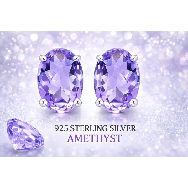 Women's Amethyst Stud Earrings product image