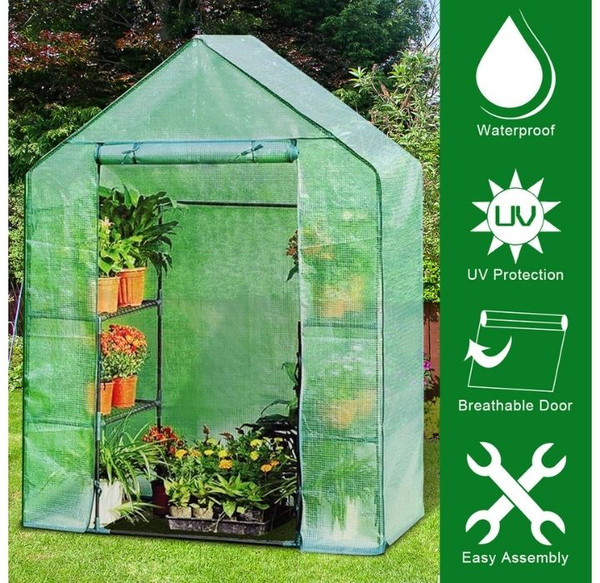 Portable Outdoor Mini Walk-in 4-Tier Greenhouse product image