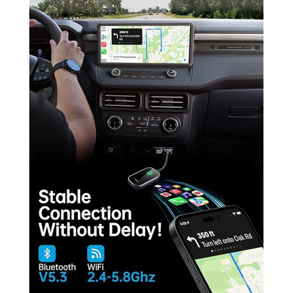 Luckymore Carplay Adapter Converts Wired to Wireless Dongle product image