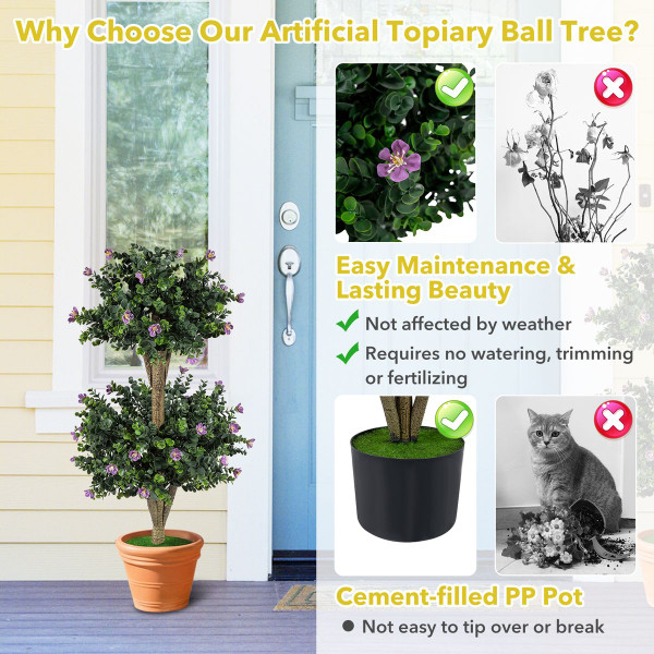 Artificial Double Ball Boxwood Topiary Tree (2-Pack) product image