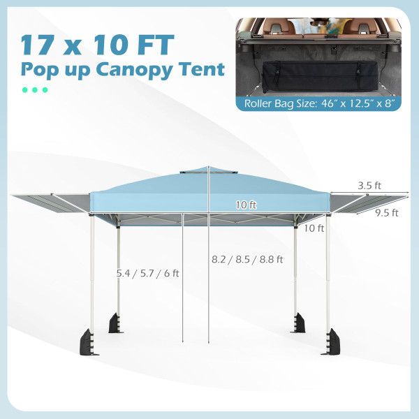 17x10-foot Pop Up Canopy Tent with Awning product image