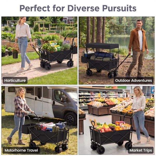 40-inch Folding Utility Wagon with Canopy product image