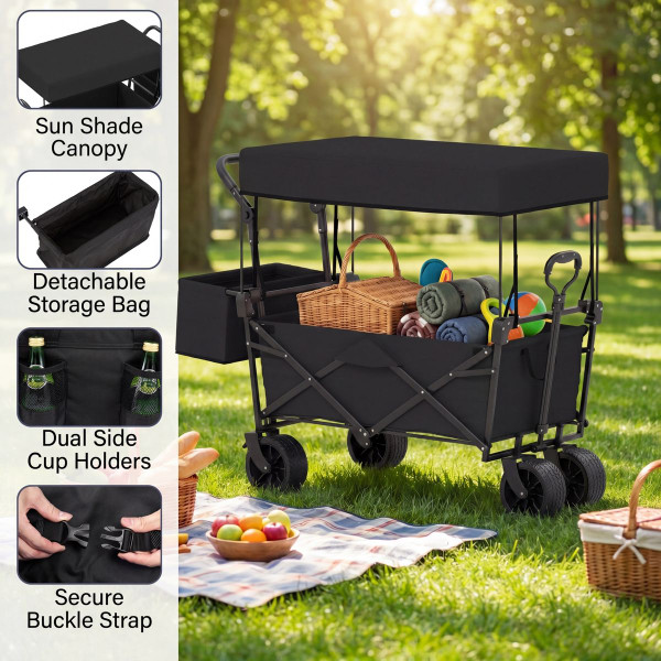 40-inch Folding Utility Wagon with Canopy product image