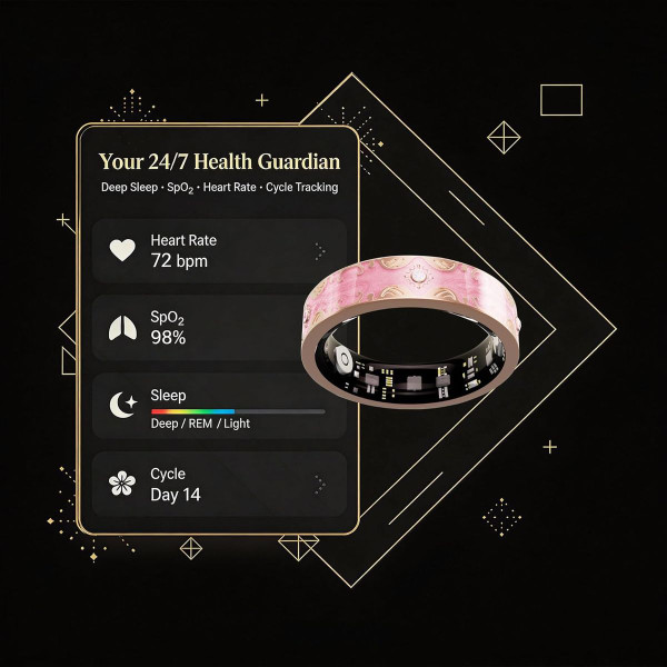 Vintage Engraved Smart Health Ring product image