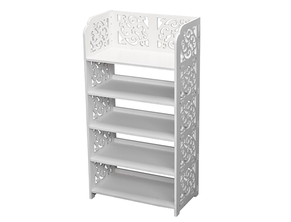 White Carved 5-Tier Shoe Rack  product image