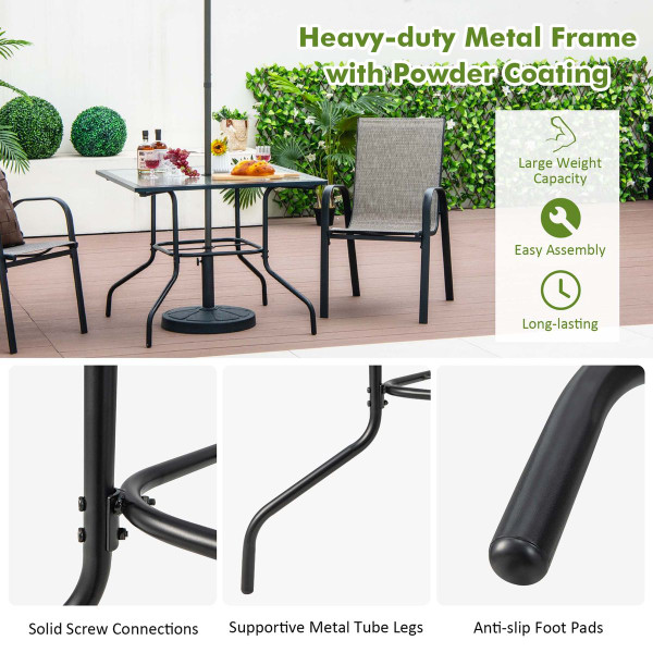 35'' Patio Dining Table with Tempered Glass Top product image