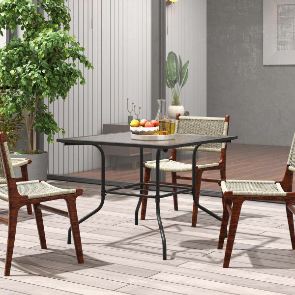 35'' Patio Dining Table with Tempered Glass Top product image