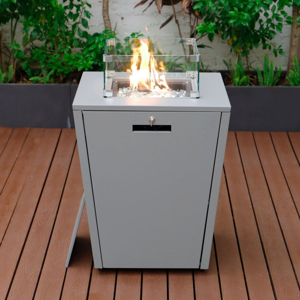 37,000 BTU Propane Steel Fire Pit Table with Wind Guard product image