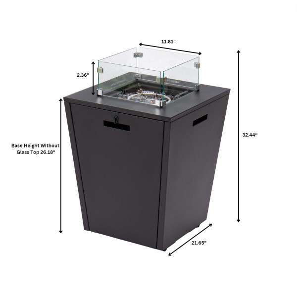 37,000 BTU Propane Steel Fire Pit Table with Wind Guard product image