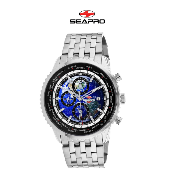 Seapro Men's Meridian World Timer GMT Blue Dial Watch product image