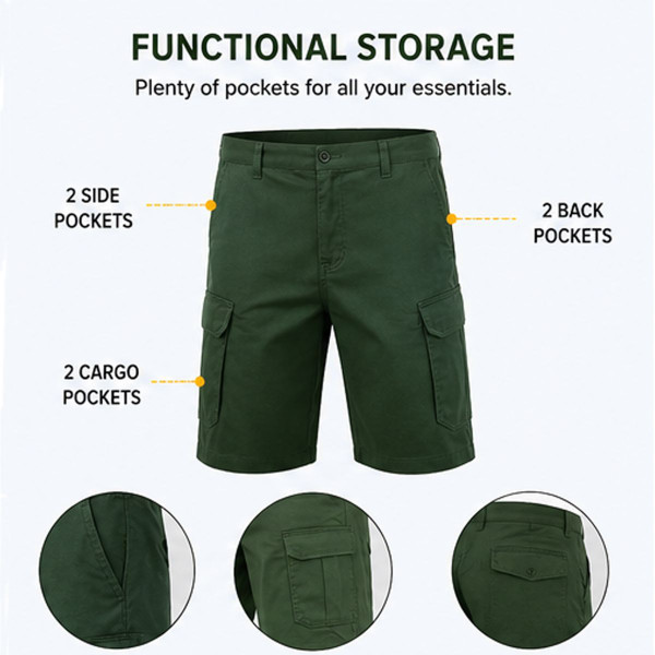 Men's Cotton Flex Stretch Cargo Shorts (3-Pack) product image