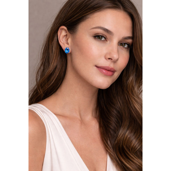 Sterling Silver Tanzanite Oval Screwback Stud Earrings product image