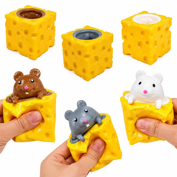 Cheese Mouse Pop-Up Squishy Toy (3-Pack)  product image