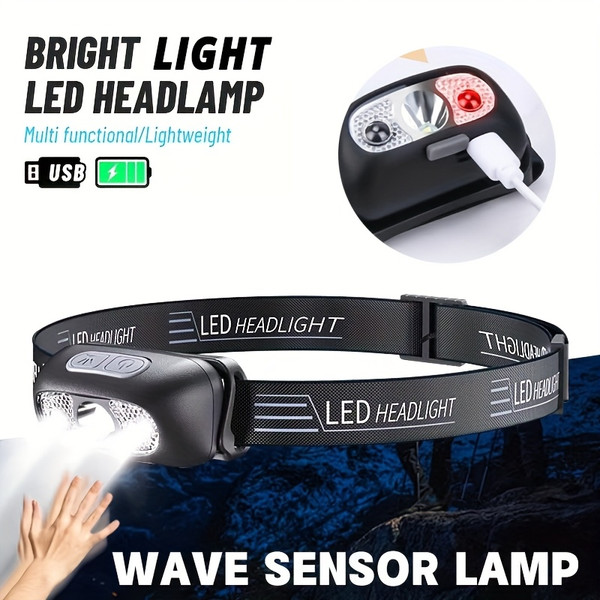 USB Rechargeable Motion Sensor LED Headlamp product image