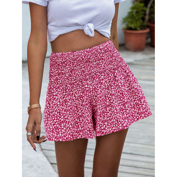 Women's Floral Print Shirred Wide Leg Shorts product image