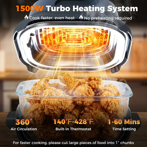 6-in-1 Portable Glass Air Fryer product image
